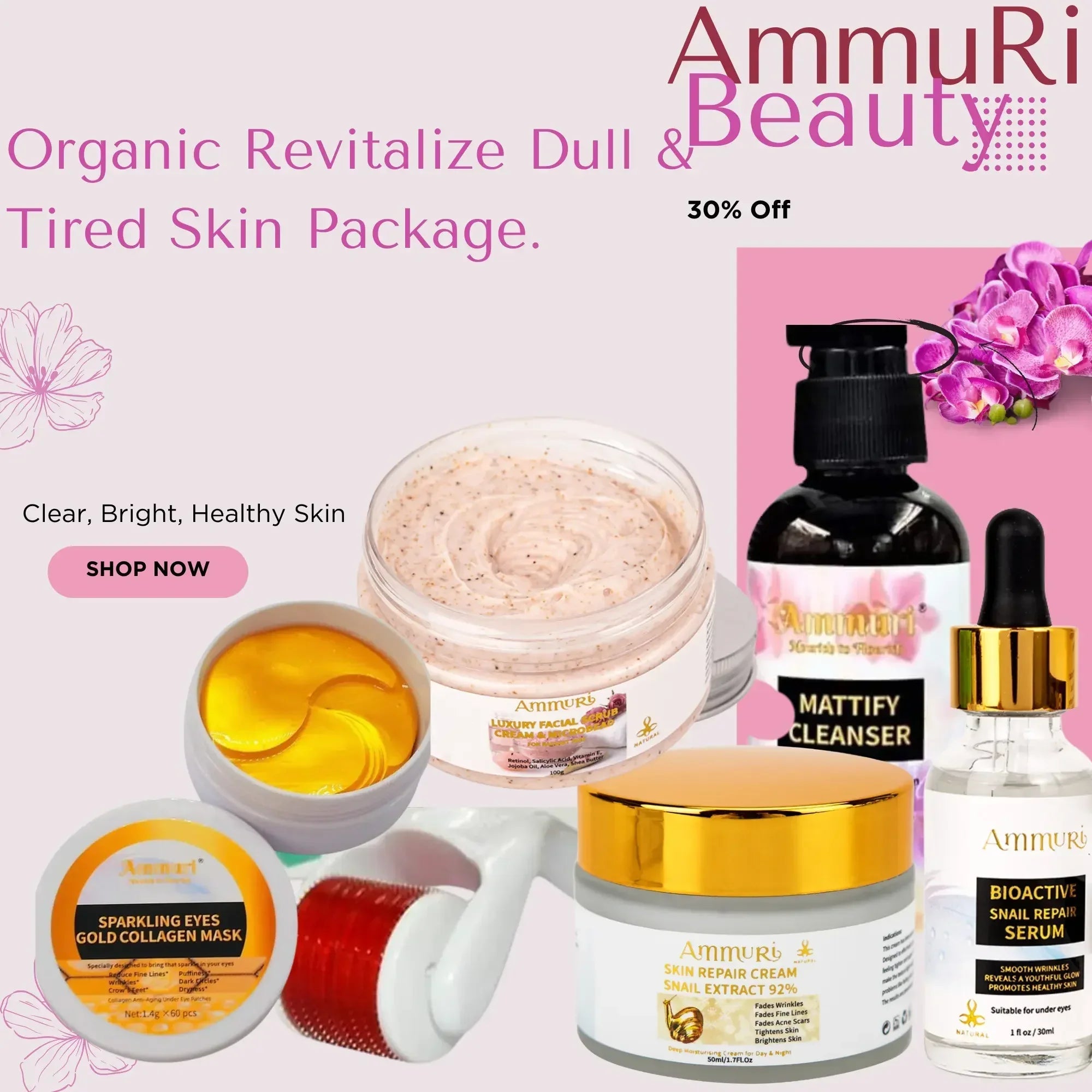 Natural Skincare Package for Dull Skin & Radiance | Ammuri